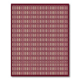 Red Basketweave Geometric Area Rug