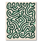 Green Abstract Wavy Line Area Rug