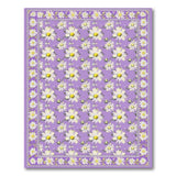 ODIKA Purple Daisy Floral Washable Area Rug - Low Pile Non-Slip, Pet & Kid Friendly