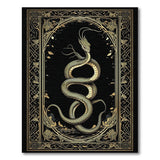 Coiled Golden Dragon Art Nouveau Area Rug