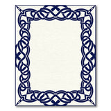 Navy Celtic Knot Border Area Rug
