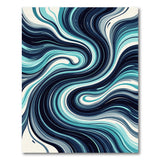 Blue and Teal Abstract Area Swirling Teal Waves Abstract Area Rug