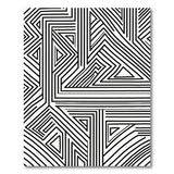Black White Geometric Maze Geometric Modern Area Rug