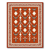 Terracotta Teal Geometric Southwestern Rug
