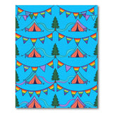 Rainbow Camping Tent Kids Area Rug