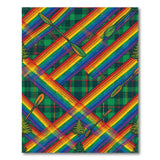 Rainbow Plaid Canoe Paddle Washable Area Rug
