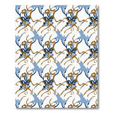 Blue Teal Bird Floral Persian Rug