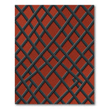 Bold Red Black Lattice Geometric Area Rug