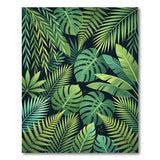 Lush Green Monstera Jungle Leaves Area Rug