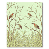 Elegant Long-Billed Birds in Reeds Green Rug