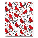Whimsical Red Cardinals Berries Area Rug