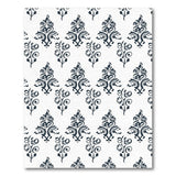Ornate Navy Damask Floral Area Rug