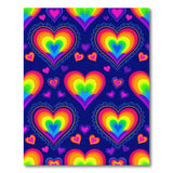 Rainbow Hearts Multi-Color Area Rug