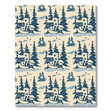 Navy Cabin Evergreen Winter Forest Rug