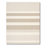 Beige Cream Striped Woven Area Rug