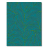 Flowing Teal Leaf Abstract Area Rug