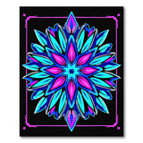 Vibrant Teal Pink Mandala Geometric Area Rug