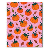 Cheerful Orange Pumpkins Pink Area Rug