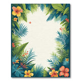 ODIKA Tropical Hibiscus & Palm Leaf Washable Area Rug - Non-Slip Low Pile Botanical Rug
