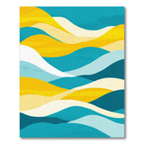 Blue and Teal Blue Teal Wave Area Rug