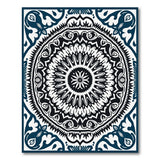 Blue and Teal Navy Mandala Persian Area Rug