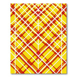 Vibrant Yellow Red Diagonal Plaid Area Rug