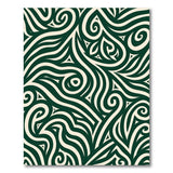Green Koru Swirl Tribal Area Rug