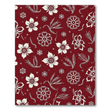 Red Festive Red Poinsettia Snowflake Area Rug