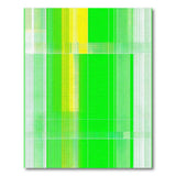 Vibrant Green Yellow Geometric Stripe Rug