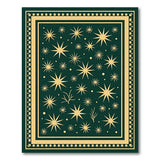 Starry Gold on Emerald Green Bordered Area Rug