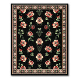 Red Poppy Floral Persian Area Rug