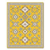 Vibrant Yellow Geometric Diamond Area Rug