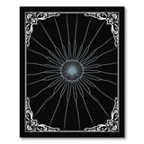 Ornate Radiant Mandala Black White Area Rug