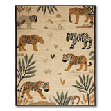 Whimsical Cartoon Jungle Animals Area Rug