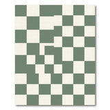 Modern Green Checkerboard Area Rug