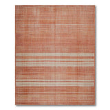 Terracotta Striped Woven Area Rug