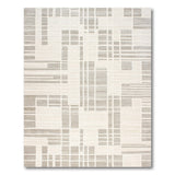Modern Grey Grid Geometric Grey Area Rug