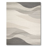 Wavy Grey Abstract Grey Area Rug