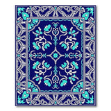 Ornate Teal Floral Navy Persian Area Rug