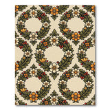 Cream Floral Wreath Garland Rug