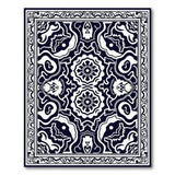 Elegant Black White Traditional Persian Area Rug