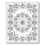 Ornate Black White Persian Medallion No. 2 Rug