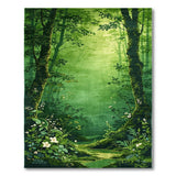 Sunlit Forest Glade Green Area Rug