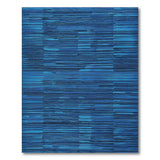 Blue Striped Woven Geometric Area Rug