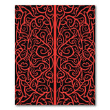 Intricate Red Vine Floral Area Rug