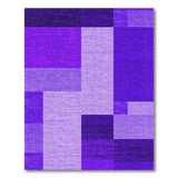 Purple Purple Geometric Textured Area Rug