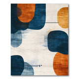 Blue Teal Orange Abstract Area Rug
