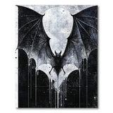 Gothic Bat Wings Full Moon Area Rug