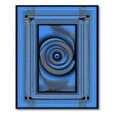 Hypnotic Blue Spiral Geometric Area Rug