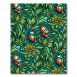 Golden Scarab Beetle Leaf Area Rug